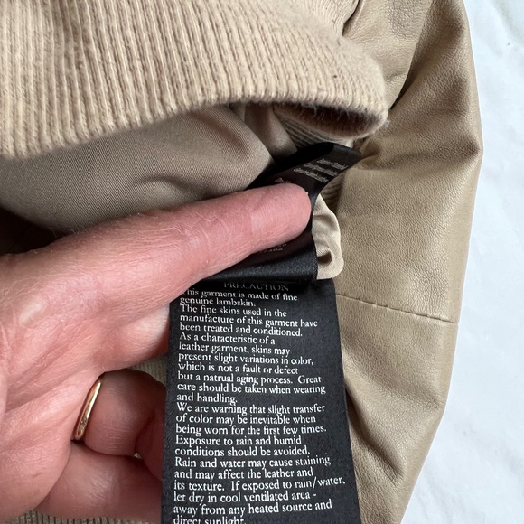 MACKAGE Lambskin Leather Tan Bomber Jacket - Picture 8 of 8